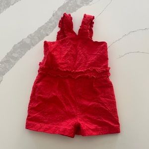 Janie and Jack Red Romper. SUPER CUTE!! Worn once!!!